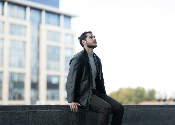 portrait of a man with symptoms of depressive disorders